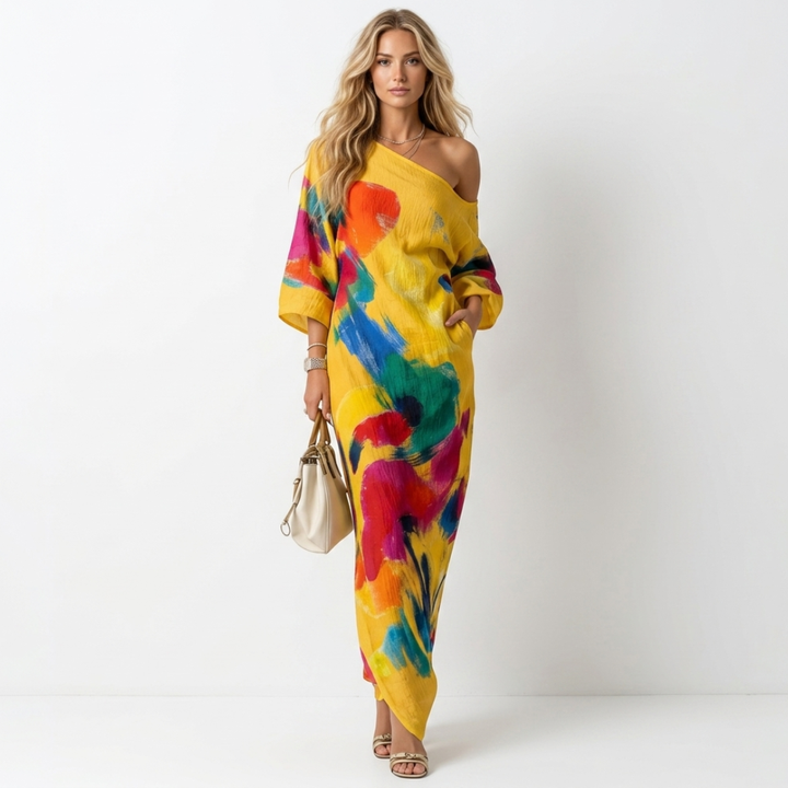 Andreza - Artistic Dress with One Shoulder
