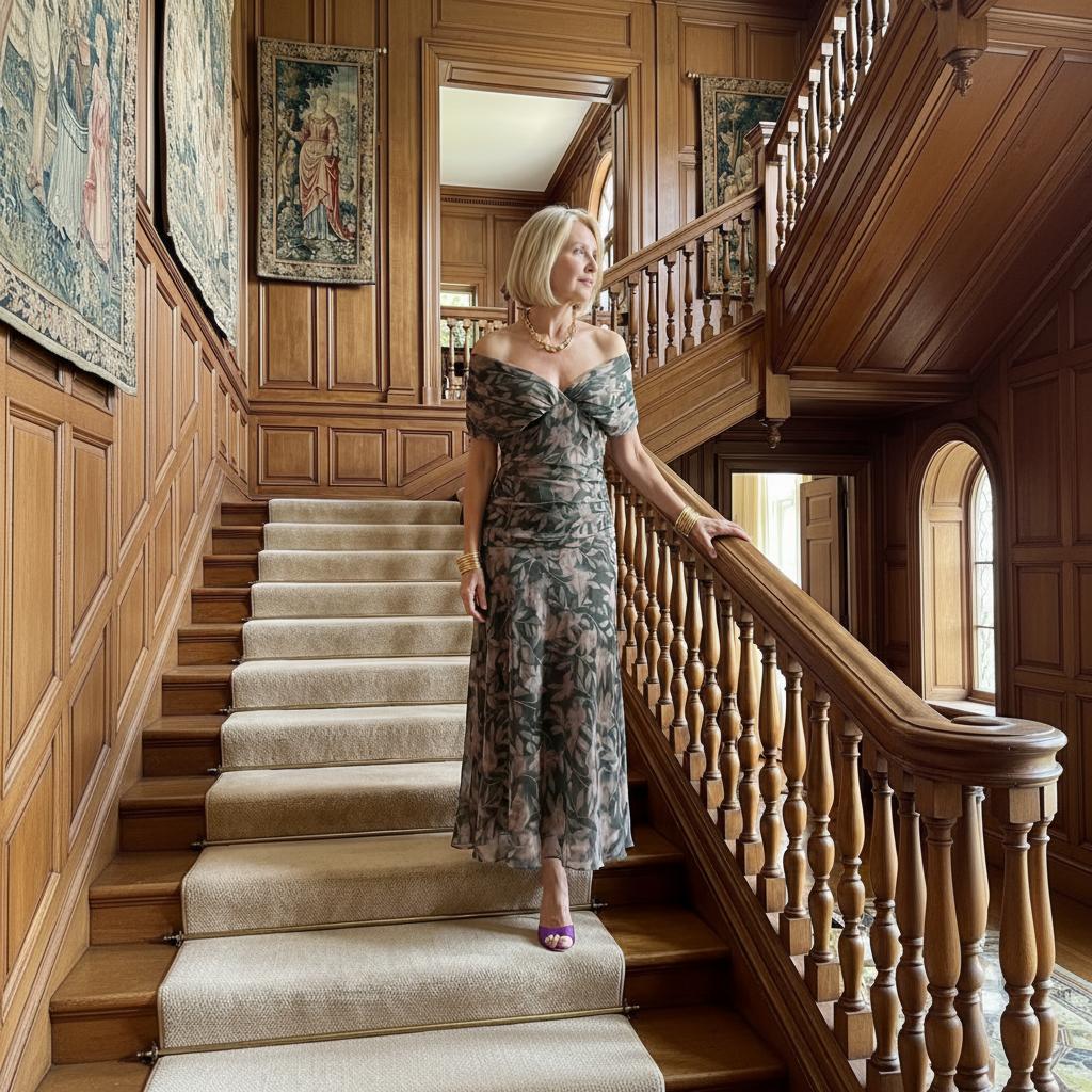 Ava | Off Shoulder Flow Midi Dress