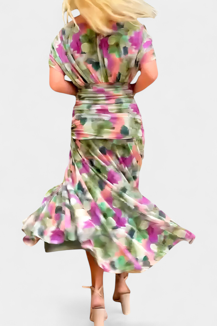 Florendra™ | Floral Long Dress V-Neck