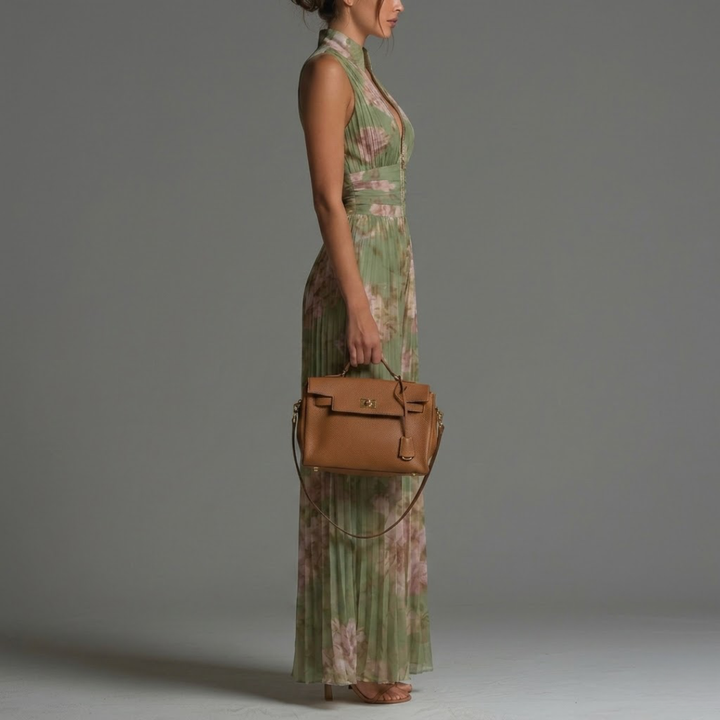 Jaclyn | Pleated Floral Chiffon Jumpsuit