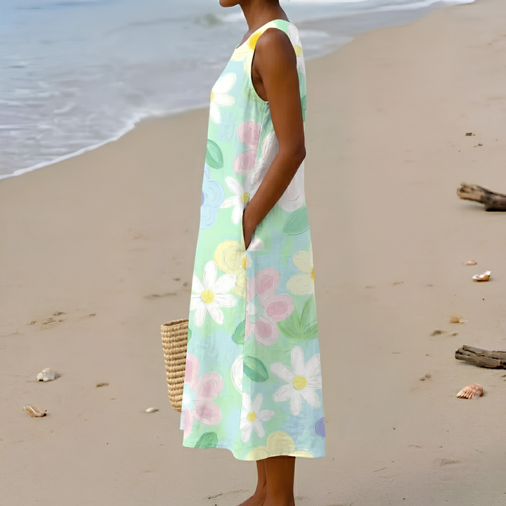 Kristy | Pastel Blossom Midi Dress