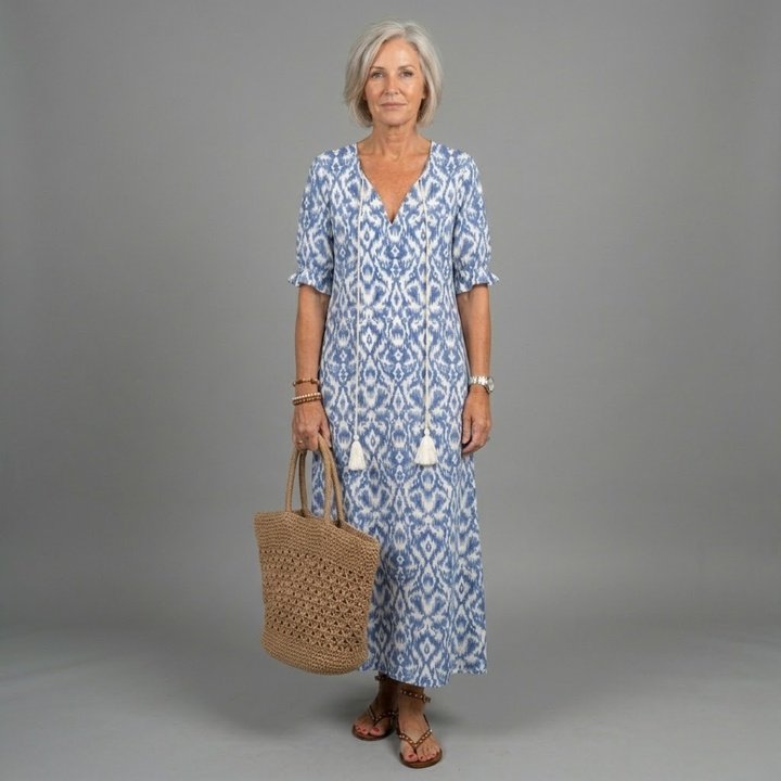 Willow | Bohemian Long Dress with Ethnic Print