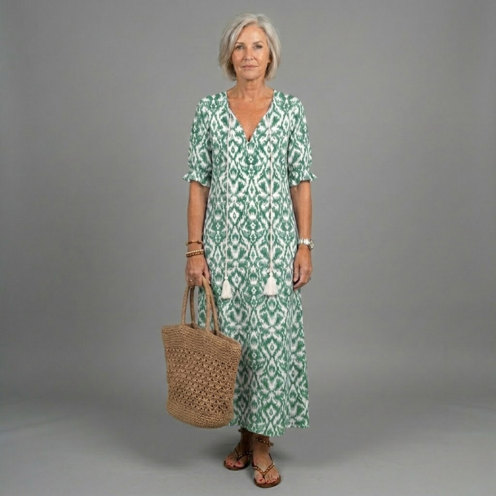 Willow | Bohemian Long Dress with Ethnic Print