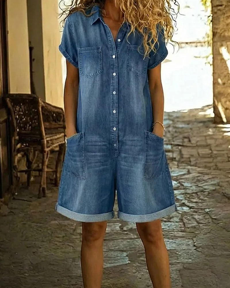 Delya | Short Sleeve Playsuit Dress.