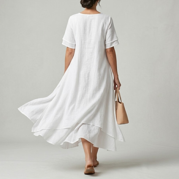 Lia | Women's Double-Layer Cotton-Linen Dress