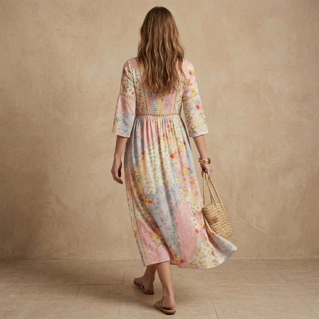 Leah | Floral Patchwork Dress