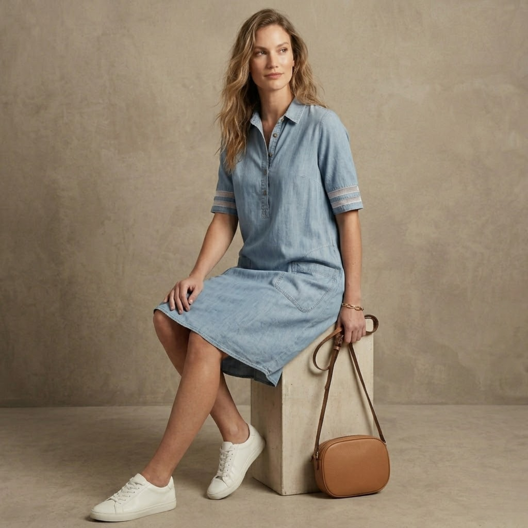 Sage | Midi Blue Dress