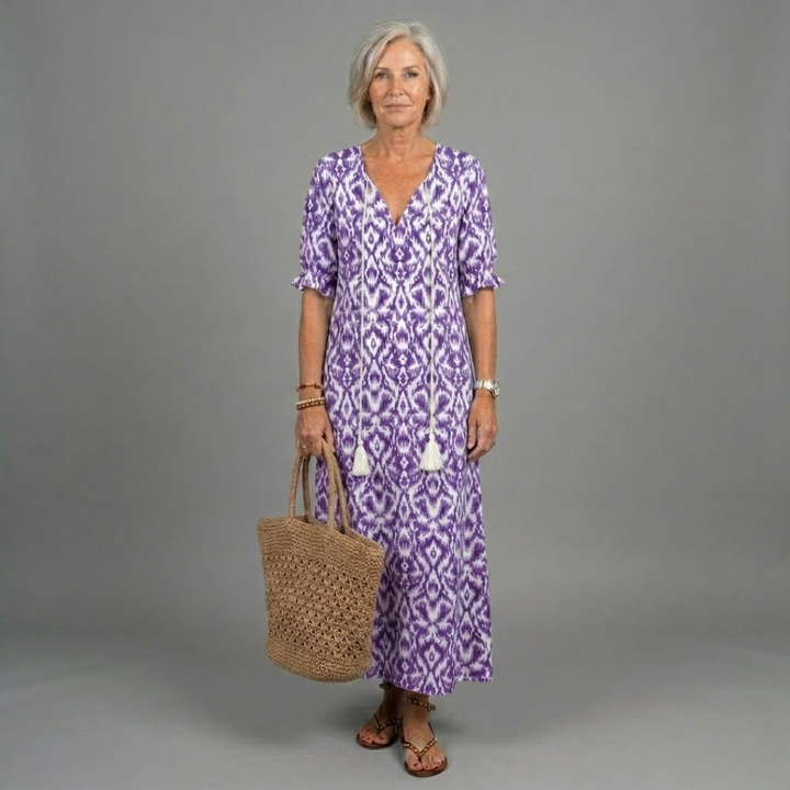 Willow | Bohemian Long Dress with Ethnic Print
