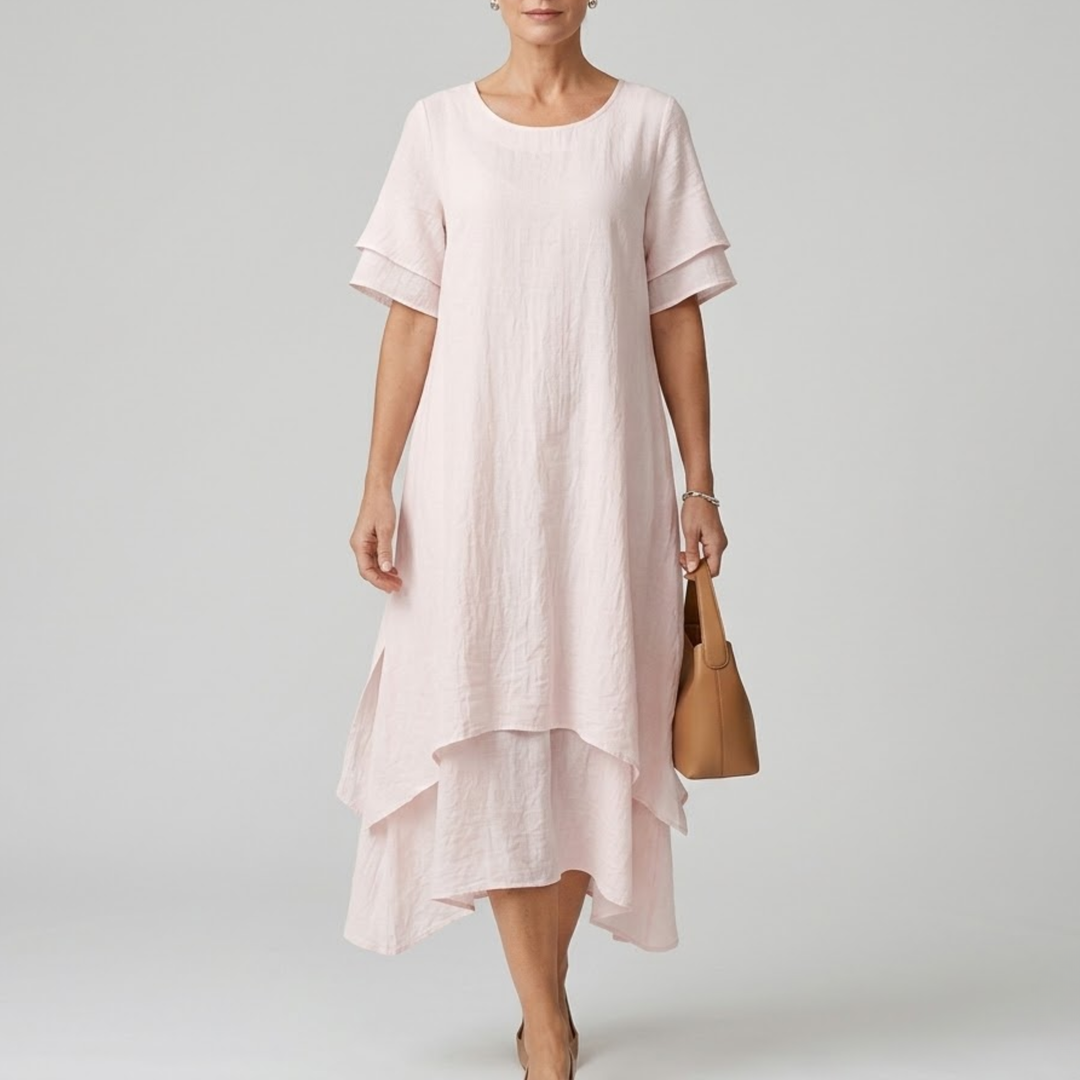 Lia | Women's Double-Layer Cotton-Linen Dress