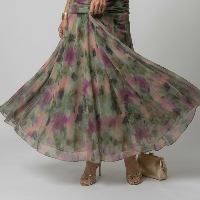 Ava | Off Shoulder Flow Midi Dress