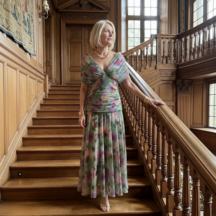 Ava | Off Shoulder Flow Midi Dress