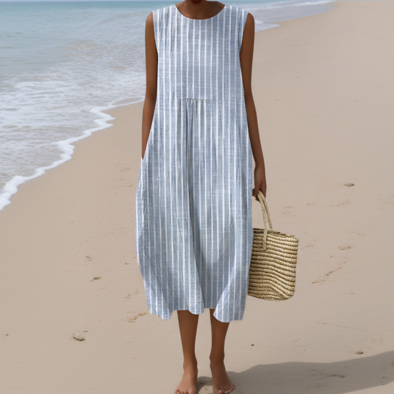 Helen | Striped Midi Dress
