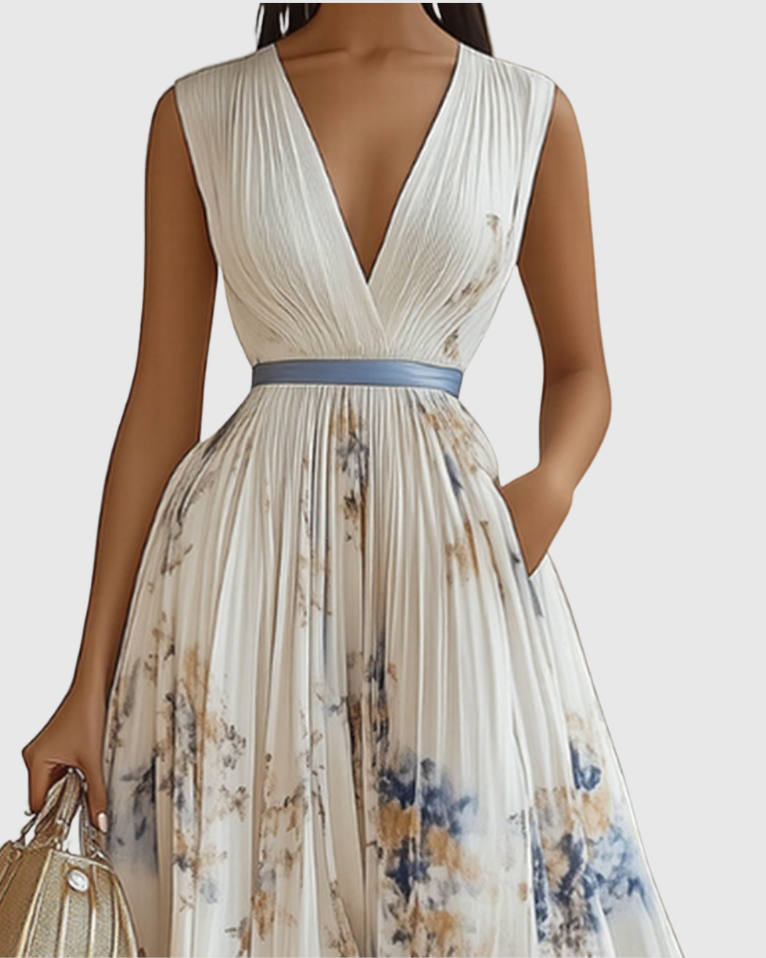 Caitlin | Elegant Pleated Maxi Dress
