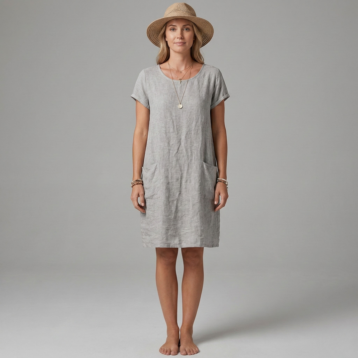 Megan | Casual Linen Pocket Dress