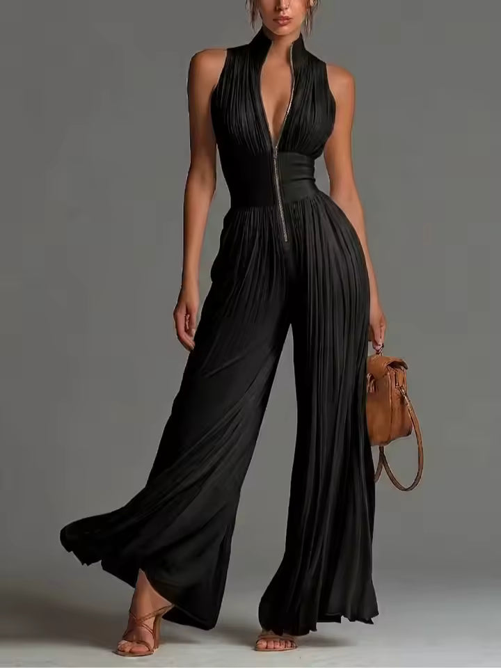Lucía | Pleated Chiffon Jumpsuit