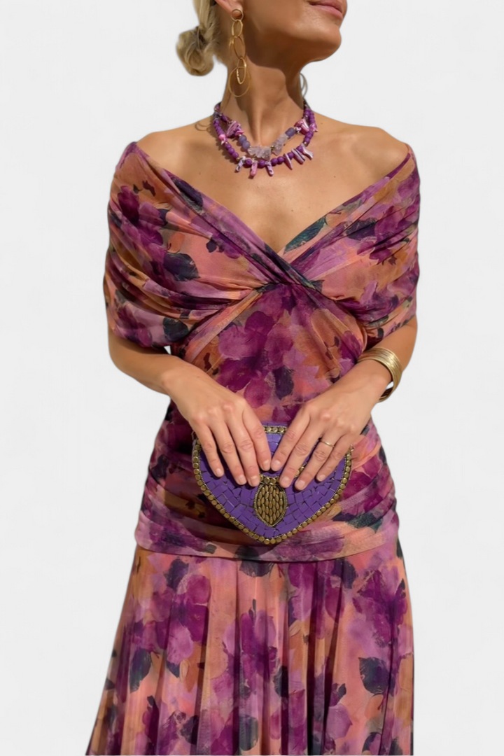 Florendra™ | Floral Long Dress V-Neck