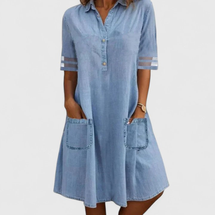 Sage | Midi Blue Dress