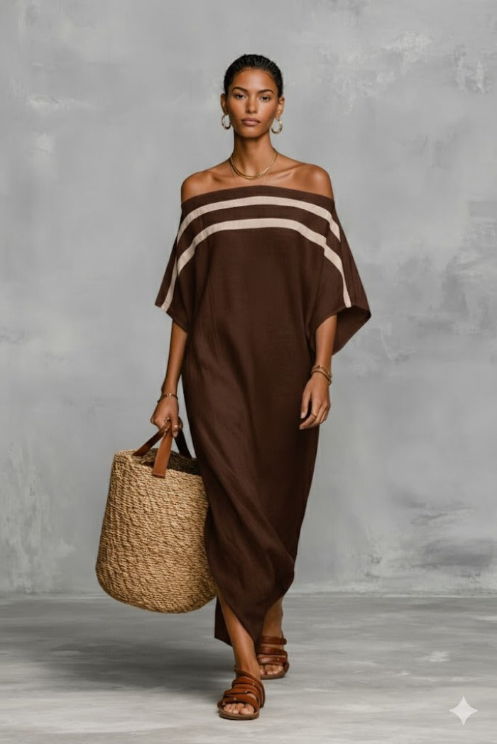 OFF-THE-SHOULDER MAXI DRESS