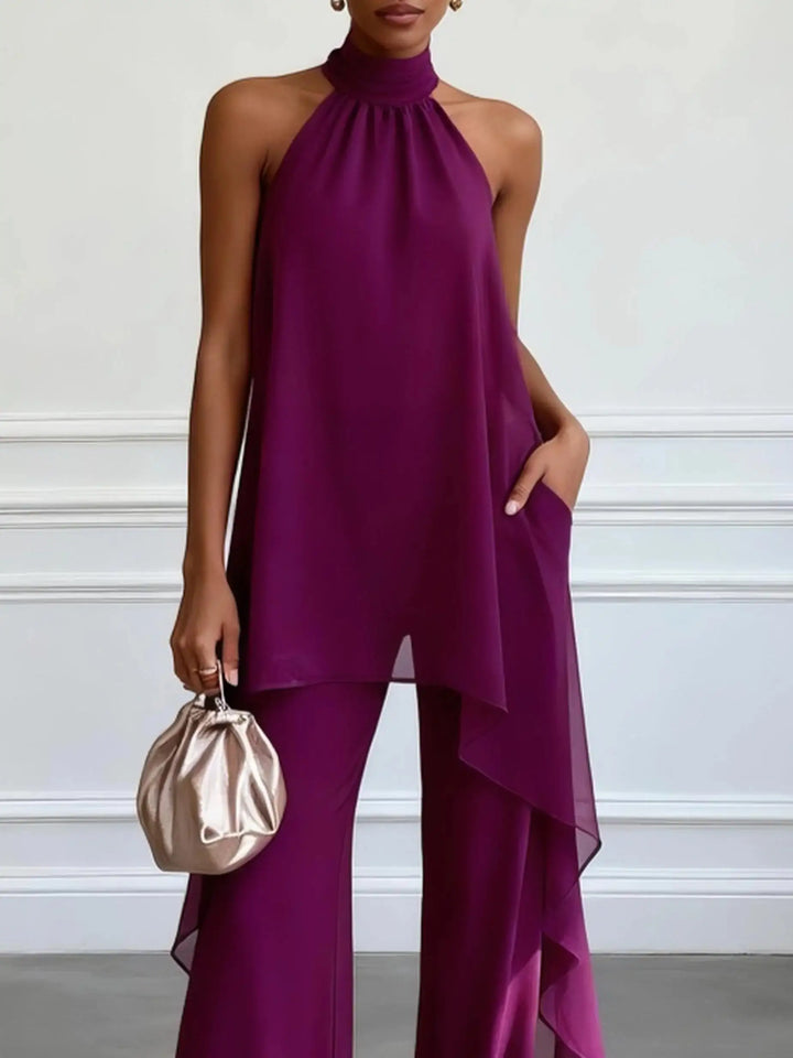 Tiffany | Elegant Halter Set with Pants