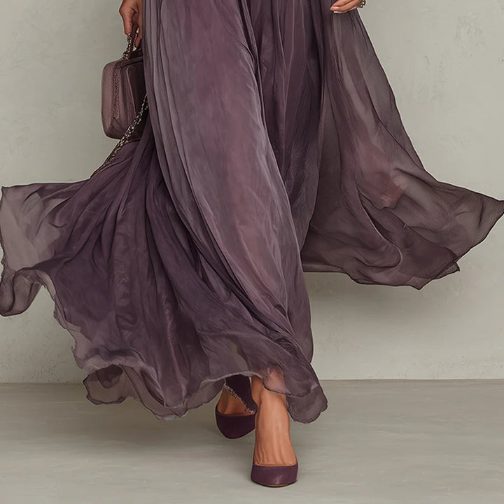 Alice | Long Purple Dress Keyhole Neckline