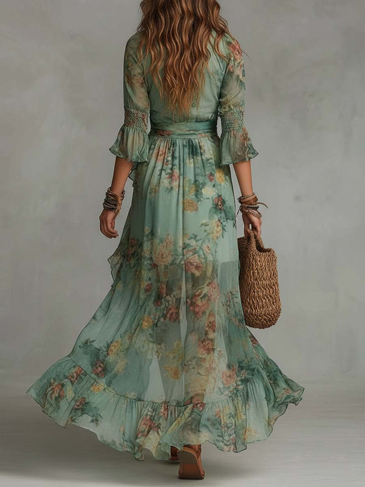 Amara | Boho Slit Maxi Dress