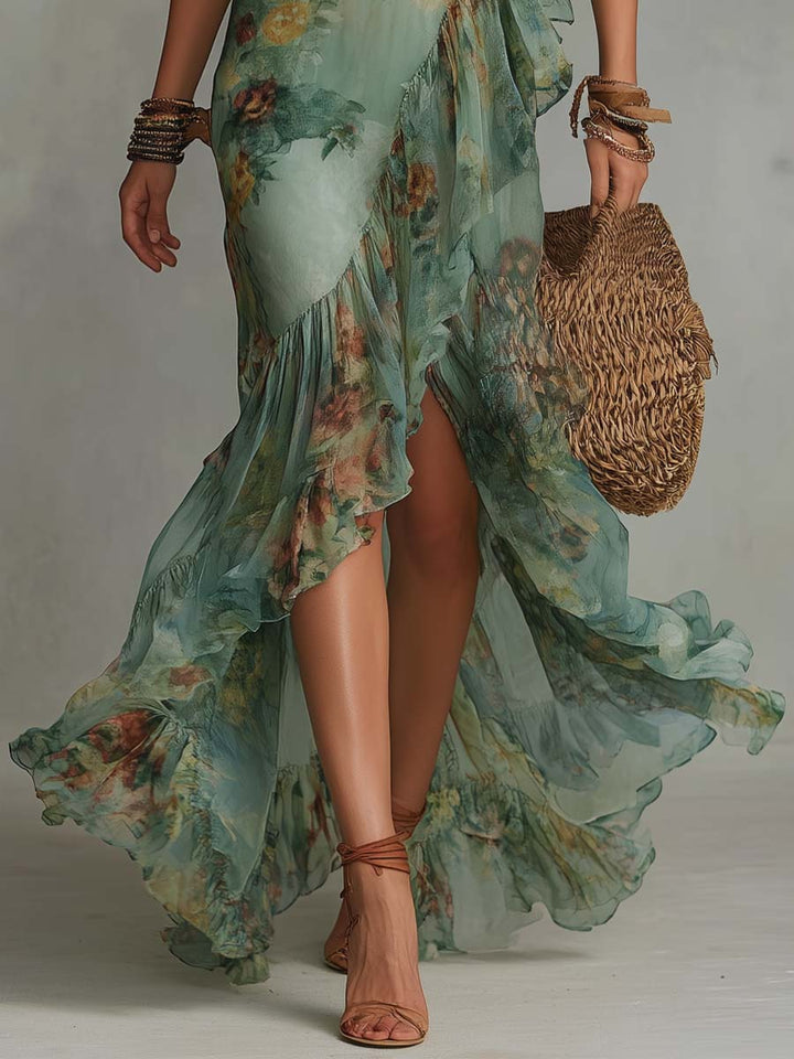 Amara | Boho Slit Maxi Dress