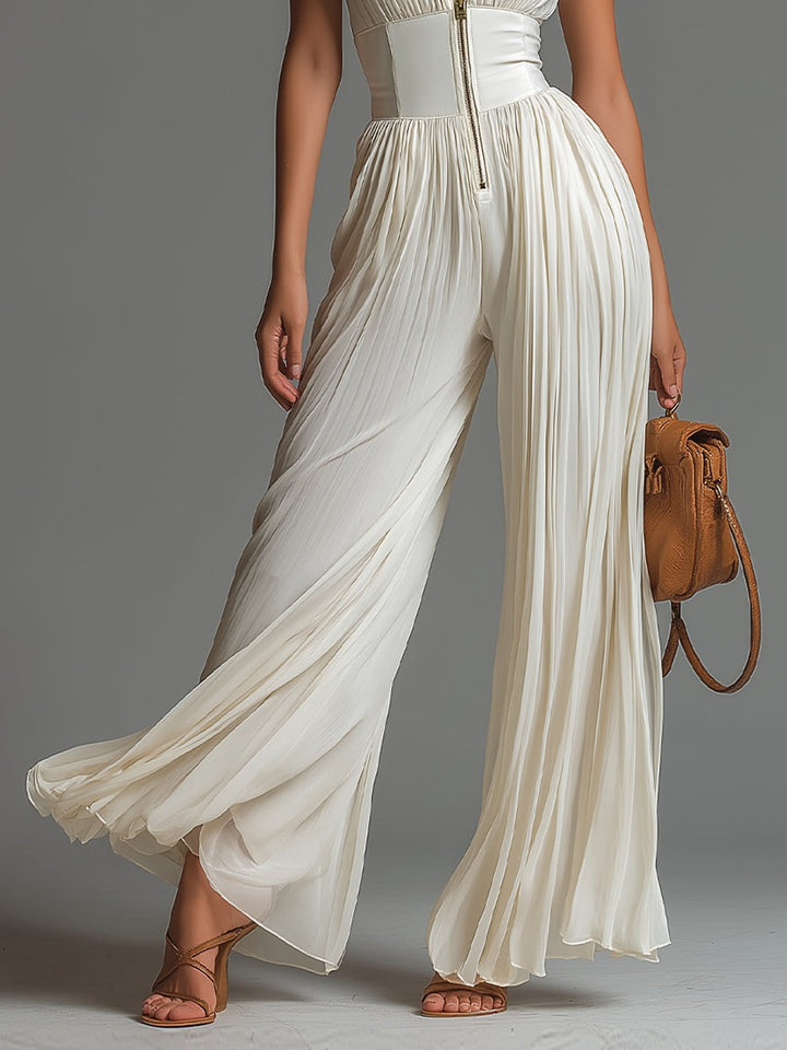 Lucía | Pleated Chiffon Jumpsuit