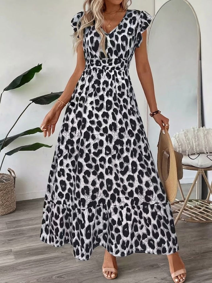 Candela | Baroque maxi dress with V-neck