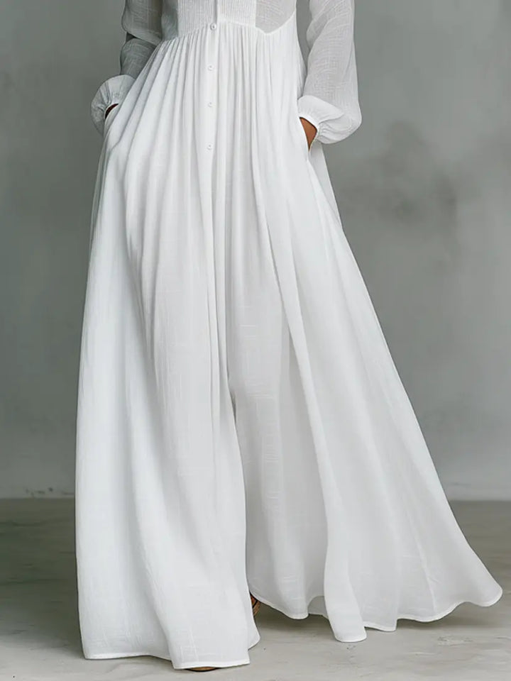 MINIMALIST MAXI DRESS WITH MAO COLLAR