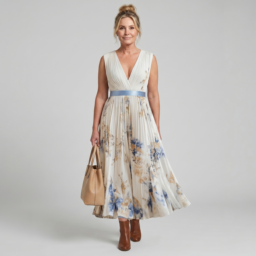 Caitlin | Elegant Pleated Maxi Dress