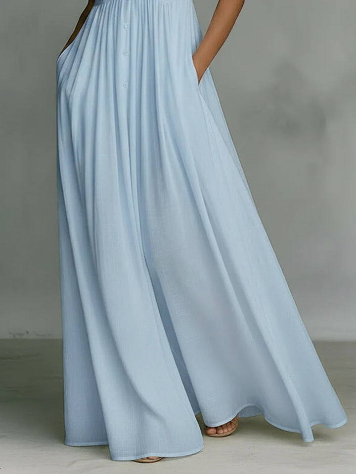 MINIMALIST SLEEVELESS MAXI DRESS MAO COLLAR