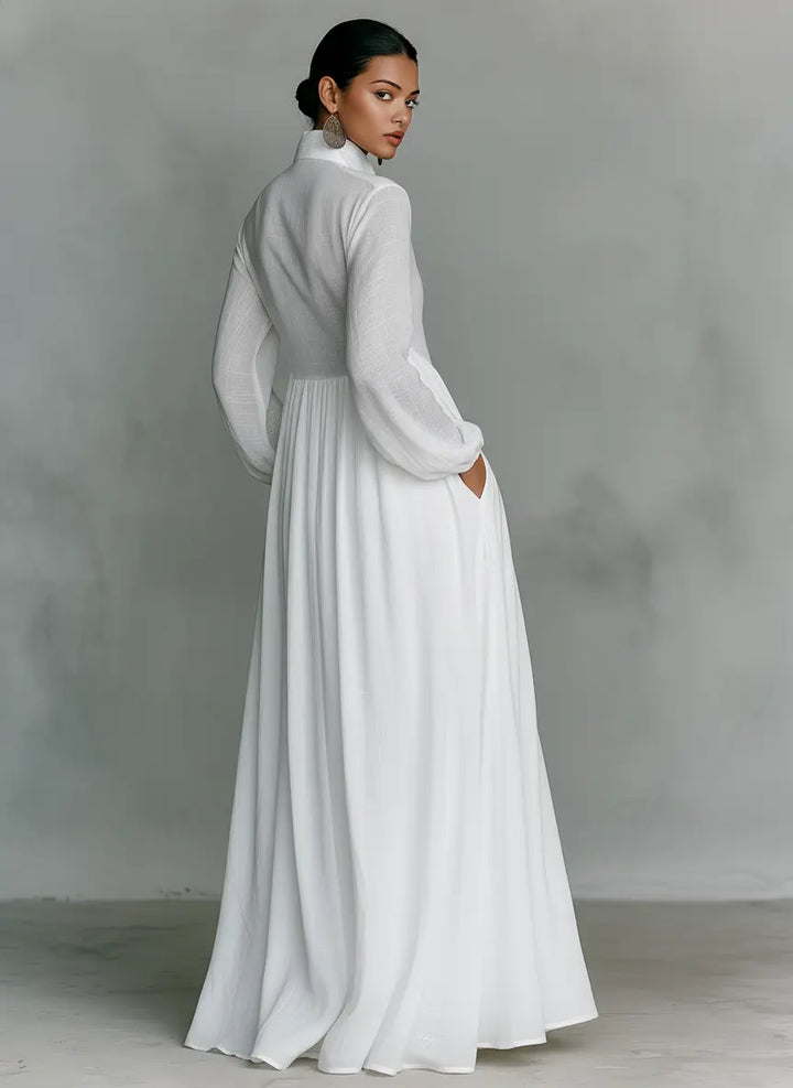 MINIMALIST MAXI DRESS WITH MAO COLLAR