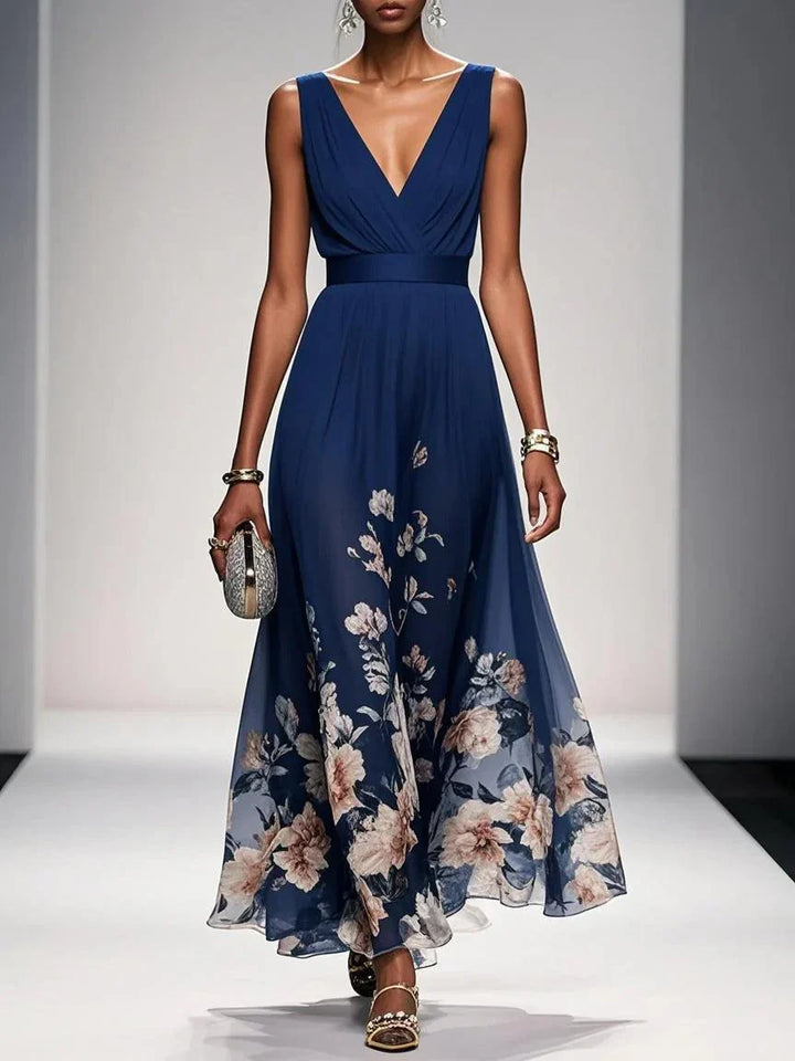 SLEEVELESS V-NECK MAXI DRESS
