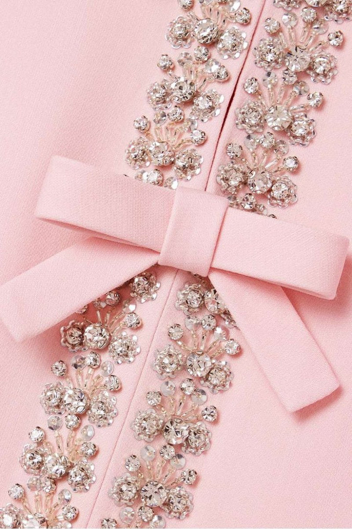 Aria™ | Midi Dress with Knot Detail Decorated with Crystals